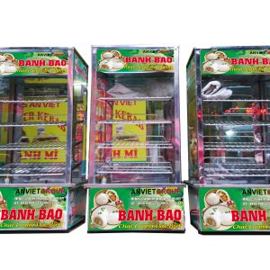 Tủ máy hấp nóng giữ nhiệt trưng bày bảo quản bánh bao mini để bàn An Việt