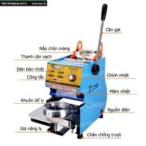 Máy dán ép dập đậy đóng nắp miệng ly cốc hộp Eton D7 An Việt (ET-D7