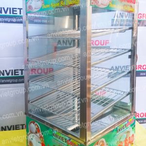 Tủ máy hấp nóng giữ nhiệt trưng bày bảo quản bánh bao mini để bàn An Việt