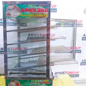 Tủ máy hấp nóng giữ nhiệt trưng bày bảo quản bánh bao mini để bàn An Việt