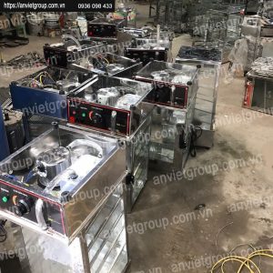 Tủ máy hấp nóng giữ nhiệt trưng bày bảo quản bánh bao mini để bàn An Việt