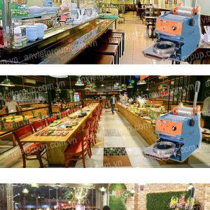 Máy đóng đậy nắp miệng tô hộp chén bát An Viêt Eton W2