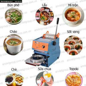Máy đóng đậy nắp miệng tô hộp chén bát An Viêt Eton W2