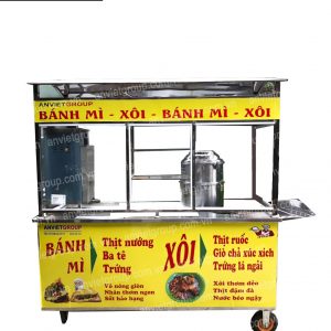 Xe lục giác bán bánh mì thịt nướng Thổ Nhĩ Kỳ Doner Kebab 1m8 2 Xe bán xôi bánh mì Doner Kebab Thổ Nhĩ Kỳ An Việt