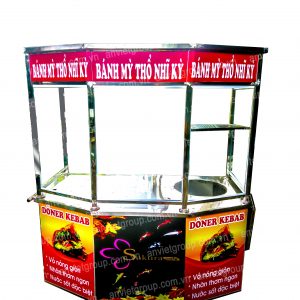 Xe lục giác bán bánh mì thịt nướng Thổ Nhĩ Kỳ Doner Kebab 1m5 2 Xe bán xôi bánh mì Doner Kebab Thổ Nhĩ Kỳ An Việt