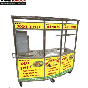 Xe lục giác bán bánh mì thịt nướng Thổ Nhĩ Kỳ Doner Kebab 1m8 4 Xe bán xôi bánh mì Doner Kebab Thổ Nhĩ Kỳ An Việt