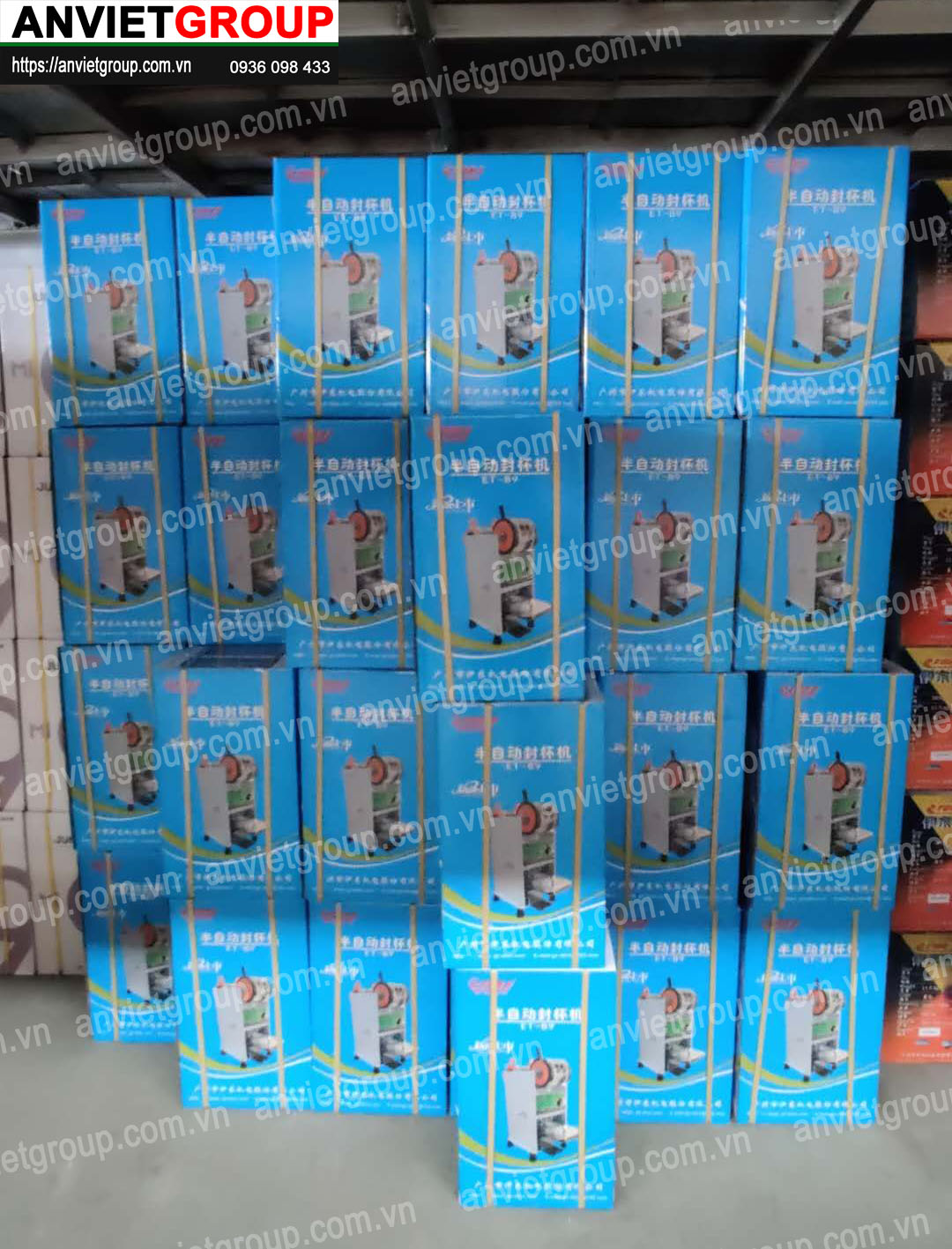 Máy dán ép dập đậy nắp miệng ly cốc bán bán tự động cuộn màng Eton B9 Máy dán ép dập đậy nắp miệng ly cốc bán bán tự động cuộn màng Eton B9