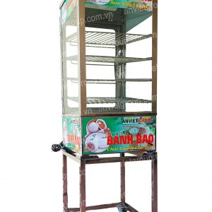 Tủ máy hấp nóng giữ nhiệt trưng bày bảo quản bánh bao mini để bàn An Việt