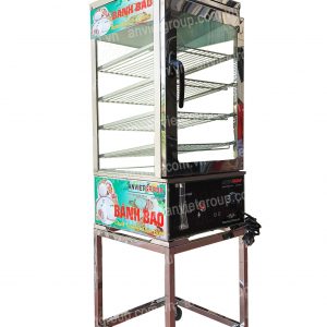 Tủ máy hấp nóng giữ nhiệt trưng bày bảo quản bánh bao mini để bàn An Việt
