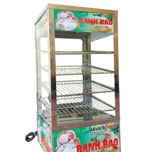 Tủ máy hấp nóng giữ nhiệt trưng bày bảo quản bánh bao mini để bàn An Việt