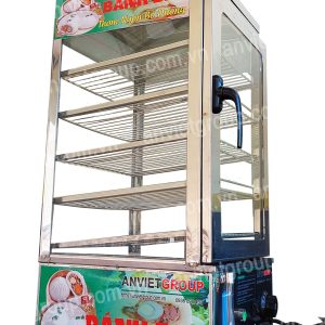 Tủ máy hấp nóng giữ nhiệt trưng bày bảo quản bánh bao mini để bàn An Việt