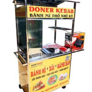 Xe bánh mì thịt nướng thổ nhĩ kỳ Doner Kebab 90cm An Việt - BM902T 33 Xe bánh mì thịt nướng Thổ Nhĩ Kỳ An VIệt