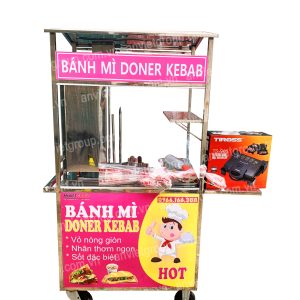 Xe bánh mì thịt nướng thổ nhĩ kỳ Doner Kebab 90cm An Việt - BM902T 24 Xe bánh mì thịt nướng Thổ Nhĩ Kỳ An VIệt