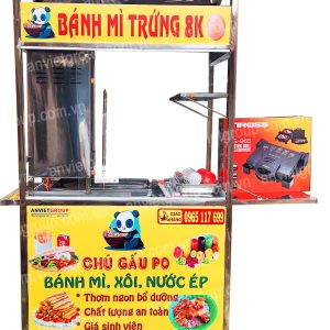 Xe bánh mì thịt nướng thổ nhĩ kỳ Doner Kebab 90cm An Việt - BM902T 13 Xe bánh mì thịt nướng Thổ Nhĩ Kỳ An VIệt