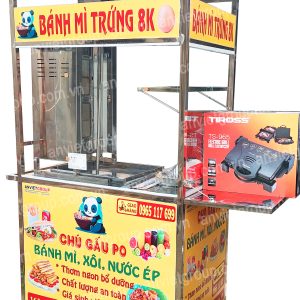Xe bánh mì thịt nướng thổ nhĩ kỳ Doner Kebab 90cm An Việt - BM902T 11 Xe bánh mì thịt nướng Thổ Nhĩ Kỳ An VIệt