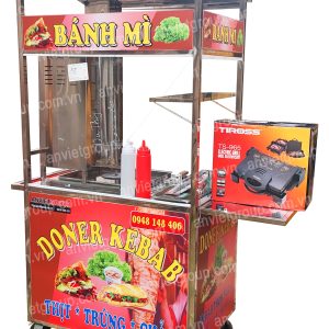 Xe bánh mì thịt nướng thổ nhĩ kỳ Doner Kebab 90cm An Việt - BM902T 8 Xe bánh mì thịt nướng Thổ Nhĩ Kỳ An VIệt
