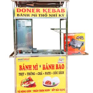 Xe bánh mì thịt nướng thổ nhĩ kỳ Doner Kebab 90cm An Việt - BM902T 6 Xe bánh mì thịt nướng Thổ Nhĩ Kỳ An VIệt
