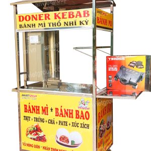 Xe bánh mì thịt nướng thổ nhĩ kỳ Doner Kebab 90cm An Việt - BM902T 4 Xe bánh mì thịt nướng Thổ Nhĩ Kỳ An VIệt
