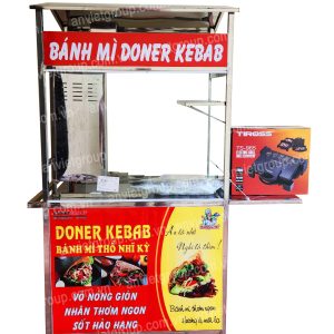 Xe bánh mì thịt nướng thổ nhĩ kỳ Doner Kebab 90cm An Việt - BM902T 3 Xe bánh mì thịt nướng Thổ Nhĩ Kỳ An VIệt