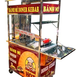 Xe bánh mì thịt nướng thổ nhĩ kỳ Doner Kebab 90cm An Việt - BM902T 45 Xe bánh mì thịt nướng Thổ Nhĩ Kỳ An VIệt