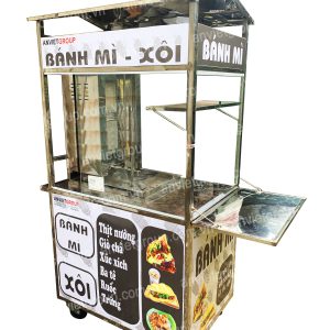 Xe bánh mì thịt nướng thổ nhĩ kỳ Doner Kebab 90cm An Việt - BM902T 40 Xe bánh mì thịt nướng Thổ Nhĩ Kỳ An VIệt