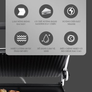 Máy kẹp nướng bánh mì bán công nghiệp đa năng TIROSS TS-9663 An Việt 14 Máy kẹp nướng bánh mì bán công nghiệp TS9663 An Việt