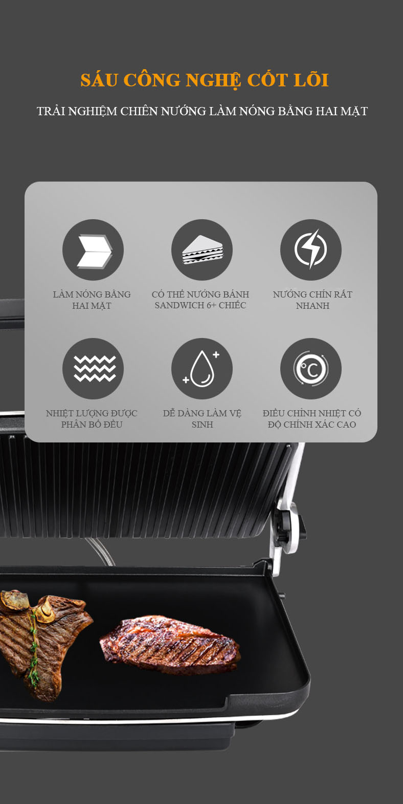 Máy kẹp nướng bánh mì bán công nghiệp TS9663 An Việt Máy kẹp nướng bánh mì bán công nghiệp TS9663 An Việt