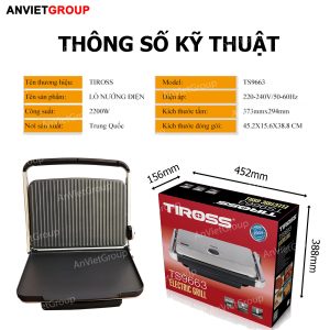 Máy kẹp nướng bánh mì bán công nghiệp đa năng TIROSS TS-9663 An Việt 5 Máy kẹp nướng bánh mì bán công nghiệp TS9663 An Việt